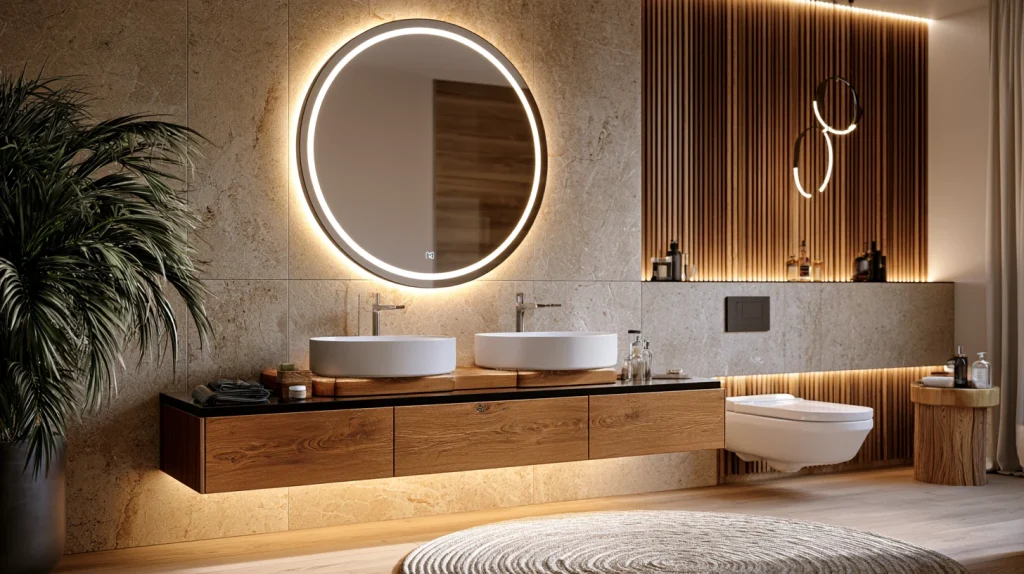8 Modern Washroom Design Ideas 5 Floating Vanity with LED Mirror