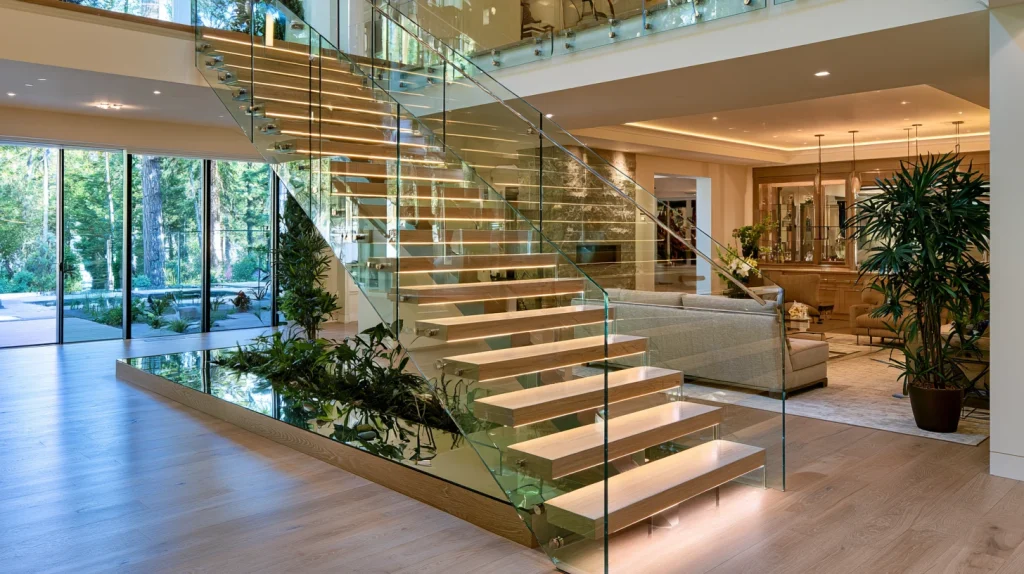 8 Modern Glass Railing Stairs Ideas 4 Floor to Ceiling Glass Staircase