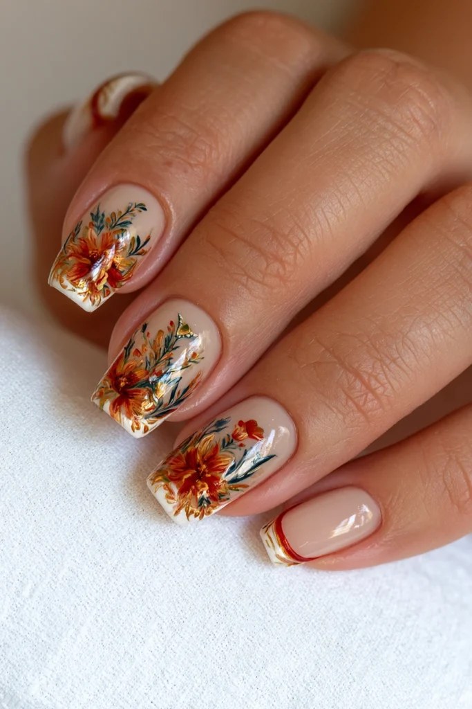 8 Ombre French Tip Nails Ideas 9 Floral Ombre French Accent Nails