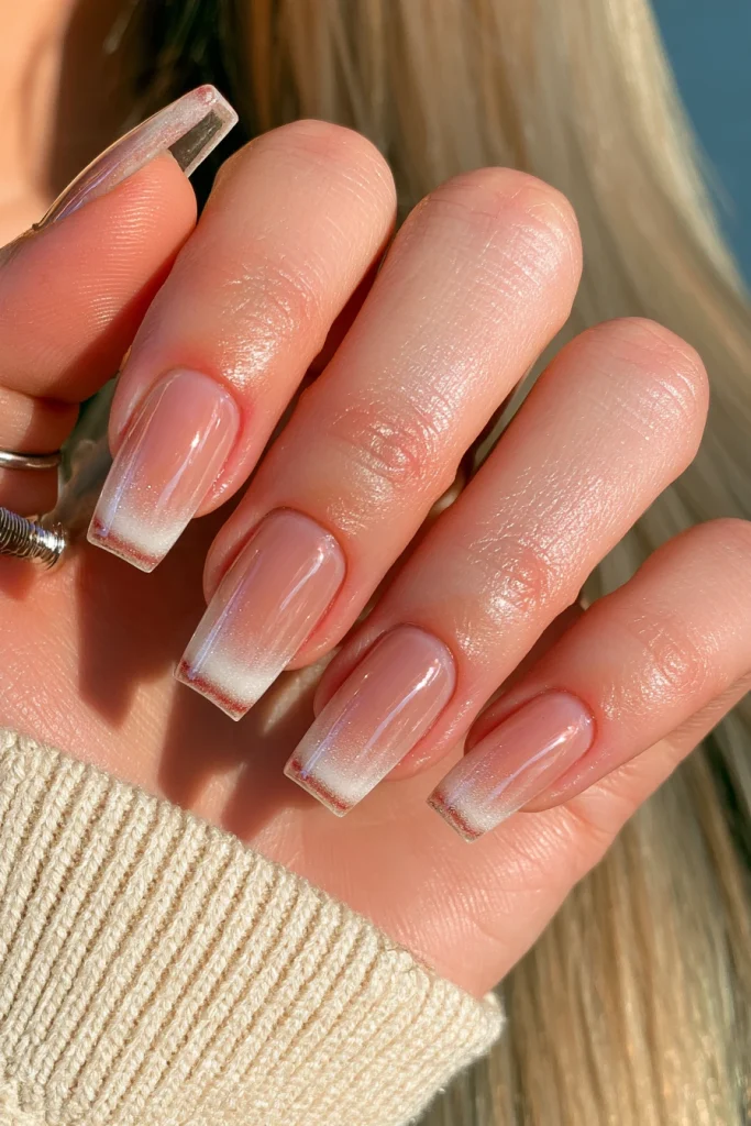 8 Ombre French Tip Nails Ideas 4 Frosted Ombre French Tips