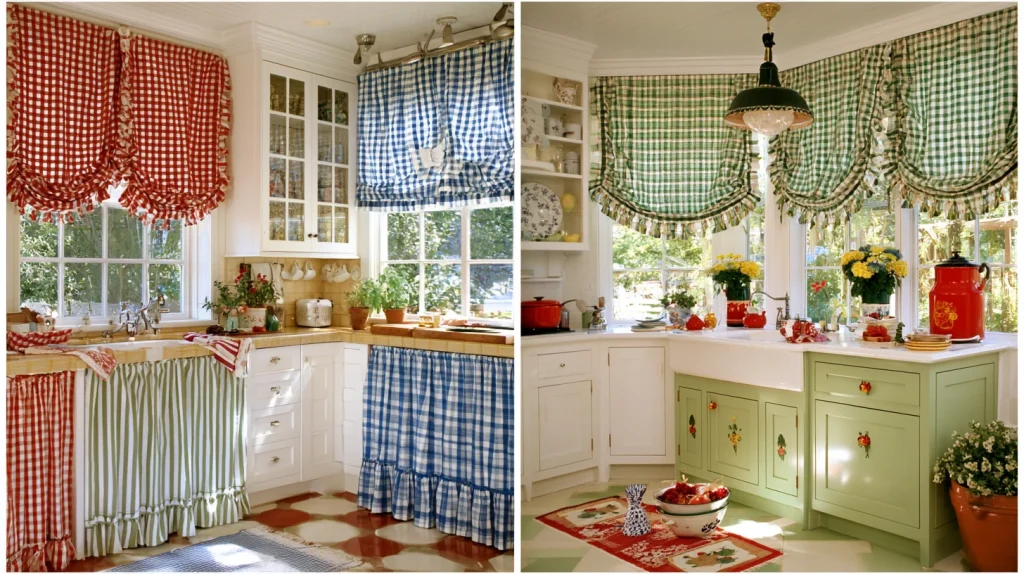 9 Famous Kitchen Curtain Ideas 6 Gingham Kitchen Curtains