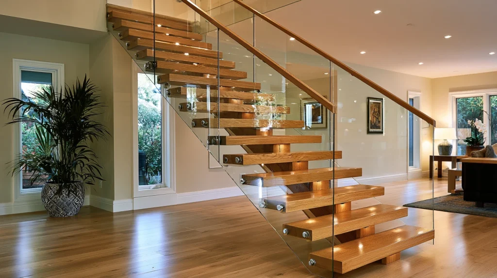 8 Modern Glass Railing Stairs Ideas 9 Glass Railings with Open Staircase Design