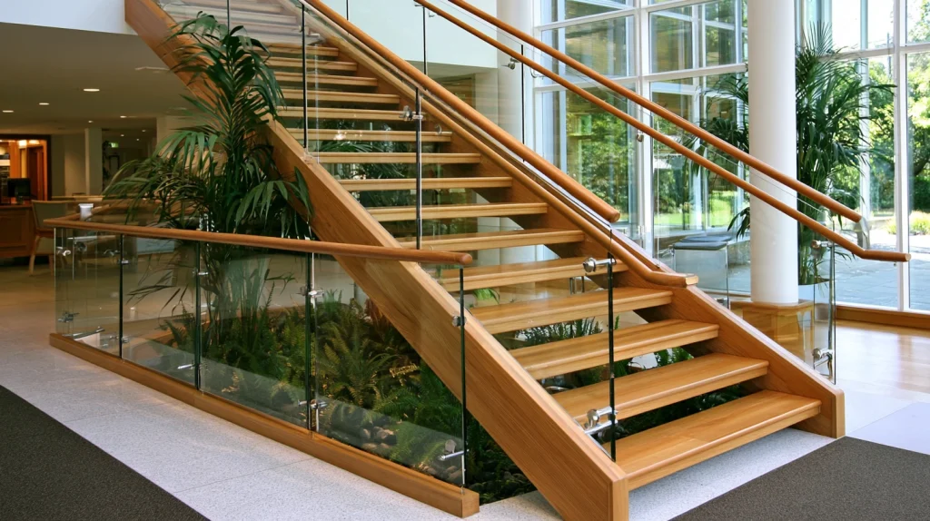 8 Modern Glass Railing Stairs Ideas 3 Glass Railings with Wooden Handrails