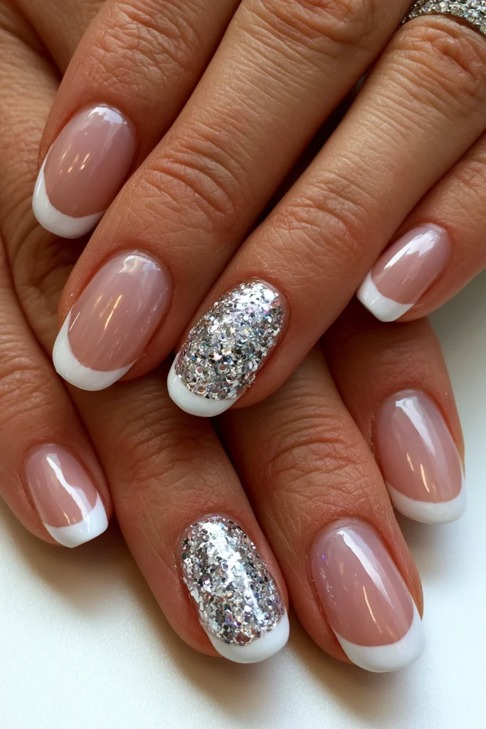 10 Modern French Tip Acrylic Nails Ideas 5 Glitter French Tip Acrylic Nails