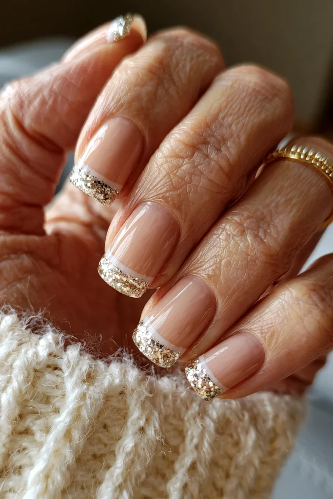 11 Cute French Tip Nails Ideas 7 Glitter French Tips 1