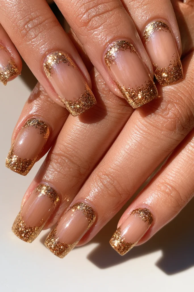 13 90s French Tip Nails Ideas 5 Glitter French Tips 2