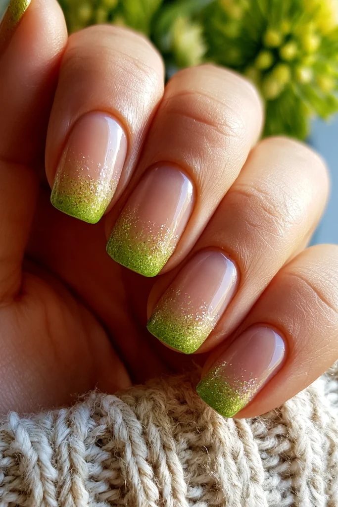 10 Green French Tip Nails Ideas 10 Green Ombre French Tips