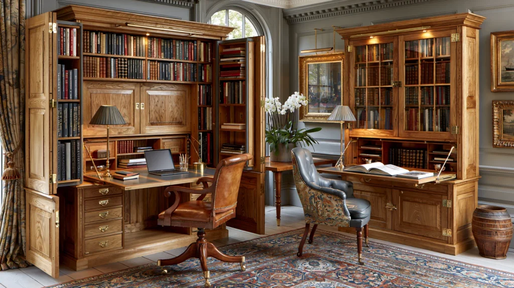 10 Gorgeous Hidden Office in Living Room Ideas 3 Hide a Desk Inside a Cabinet