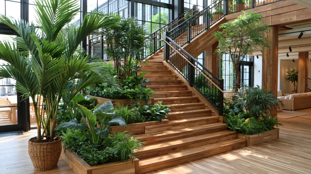 9 Famous Stairs Design Interior Ideas 10 Indoor Plant Display Around the Staircase
