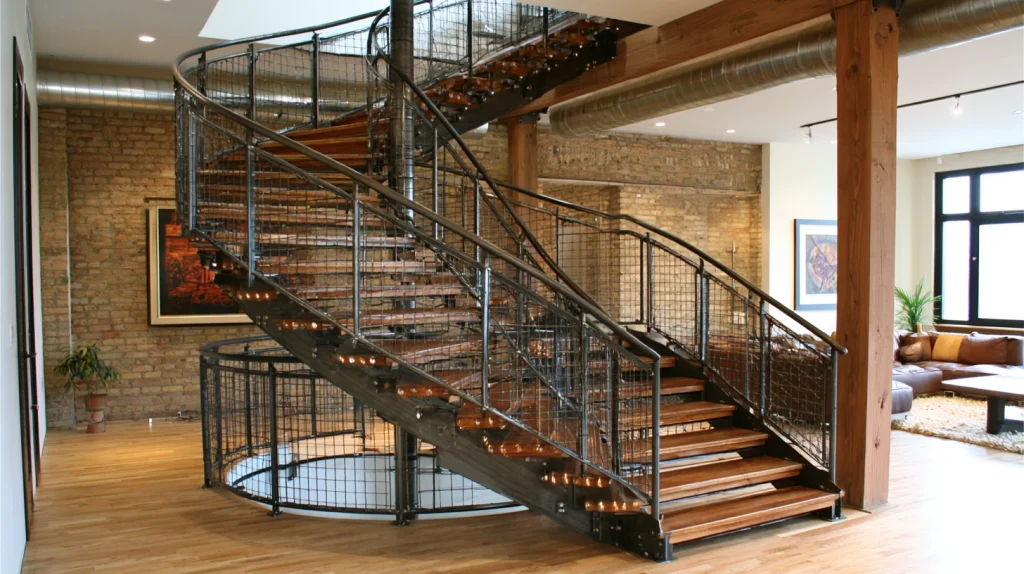 8 Famous Metal Stairs Ideas 6 Industrial Loft Metal Stairs