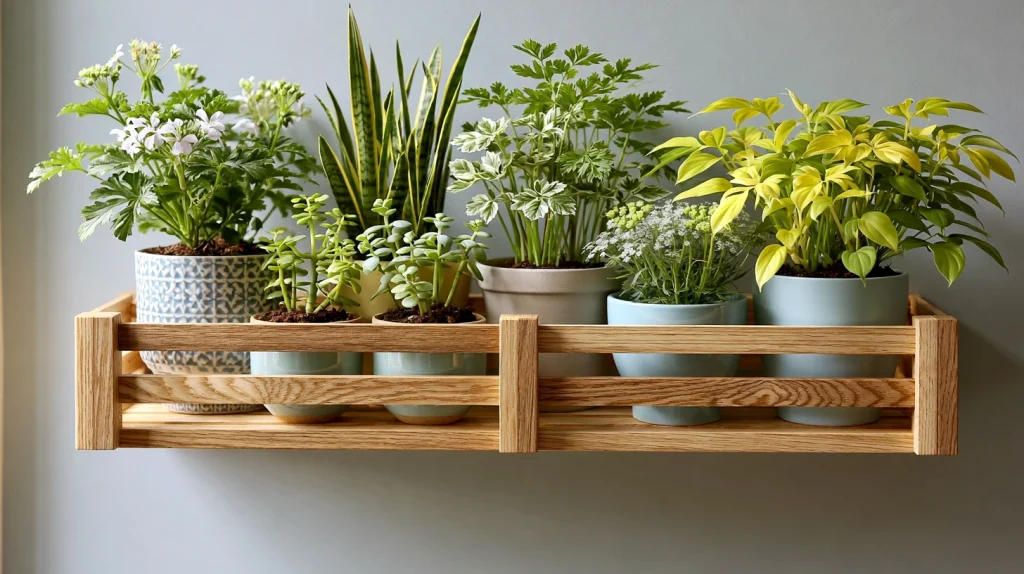9 Popular Plant Stand Indoor Ideas 5 Install a Wooden Plant Shelf