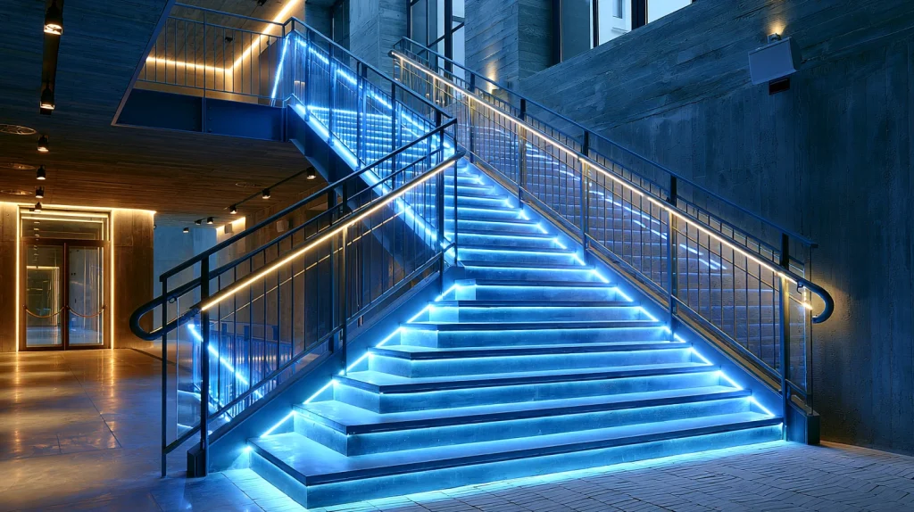 8 Special Stairs in Living Room Ideas 8 LED Lit Staircase