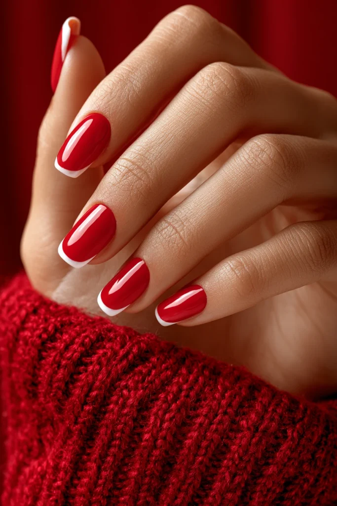 9 Red French Tip Nails Ideas 3 Long Red French Tip Acrylic Nails