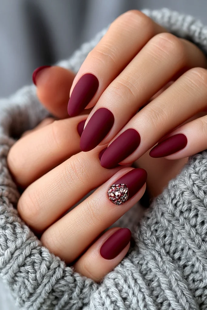 8 Red Wine Nails Ideas 7 Matte Burgundy Nails