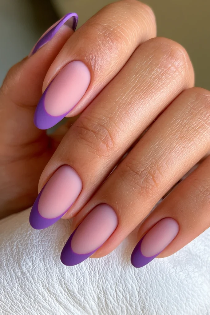 9 Purple French Tip Nails Ideas 10 Matte Purple French Tips