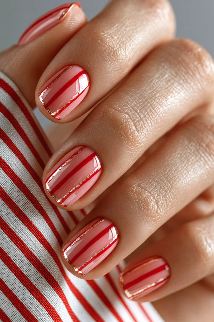 8 Pink and Red Nails Ideas 8 Minimal Pink and Red Line Art