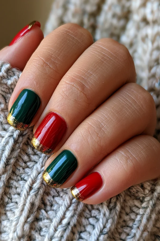8 Modern Red White and Blue Nails Ideas 5 Minimalist Duo Color Nails