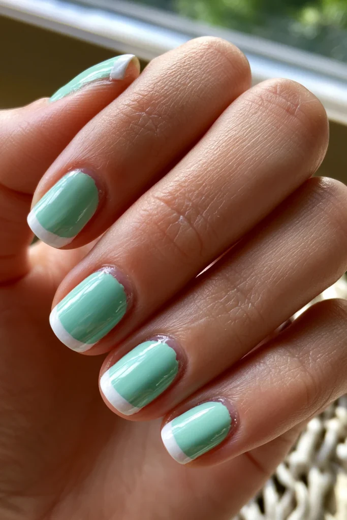 10 Green French Tip Nails Ideas 6 Mint Green French Tips