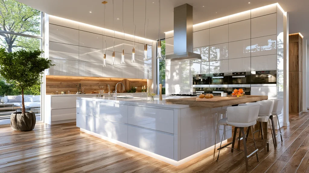 7 Popular Minecraft Kitchen Ideas 2 Modern White Kitchen with Island