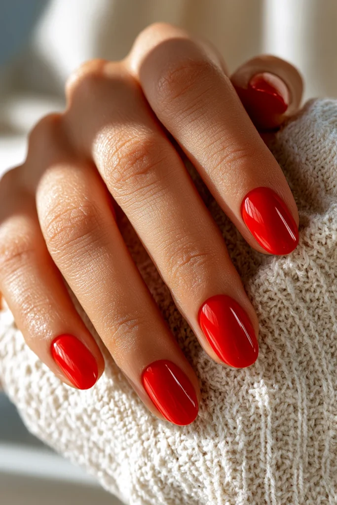 13 Red Nails Inspo Ideas 9 Natural Nails with Red Polish