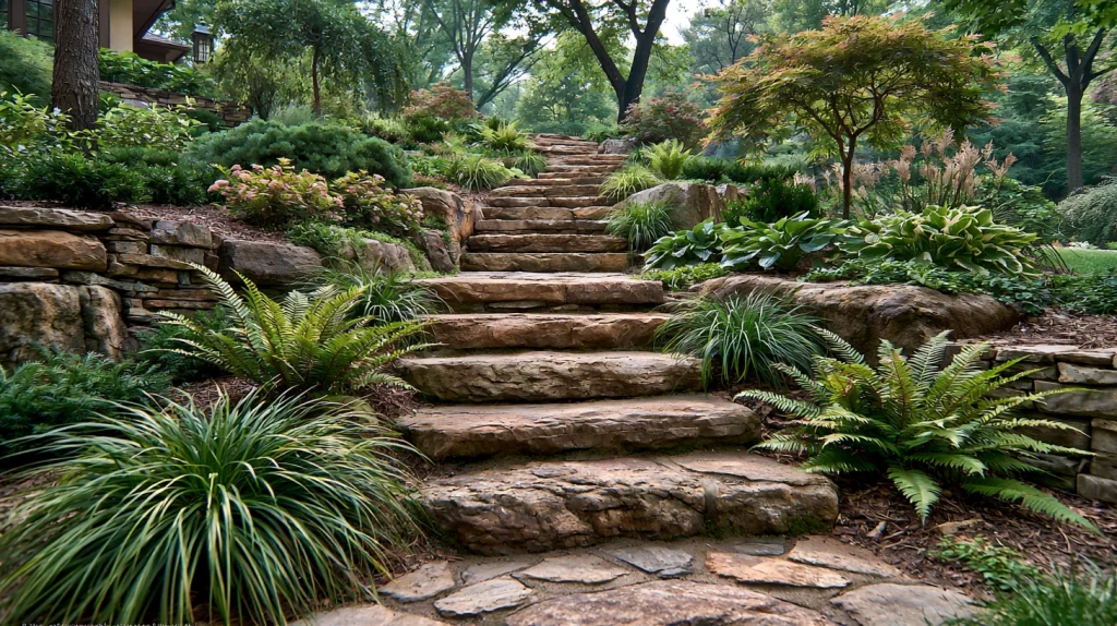 7 Modern Outdoor Stairs Ideas 2 Natural Stone Garden Steps