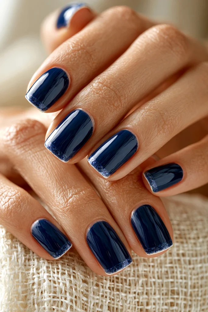 10 Blue French Tip Nails Ideas 3 Navy Blue French Tip Nails
