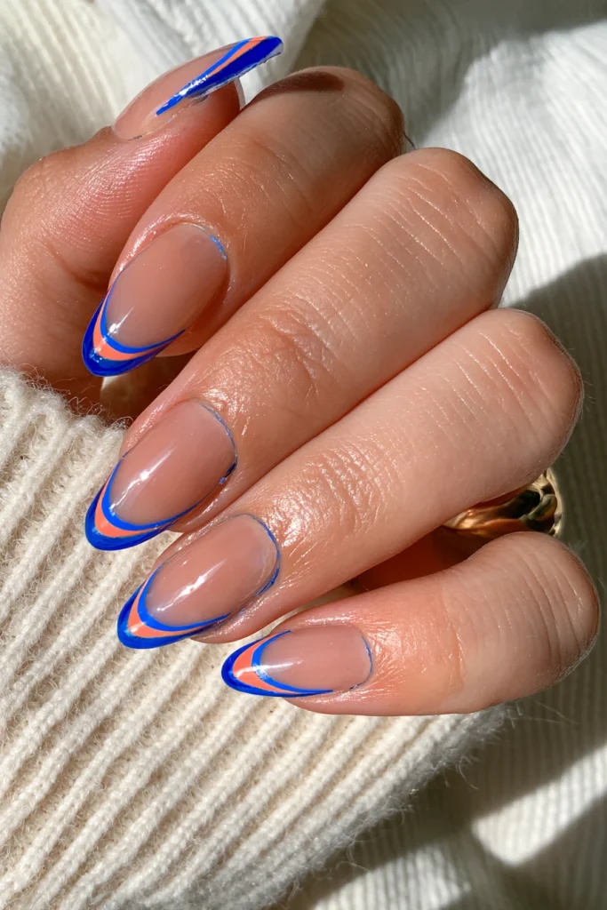 11 Neon French Tip Nails Ideas 6 Neon Blue French Tips