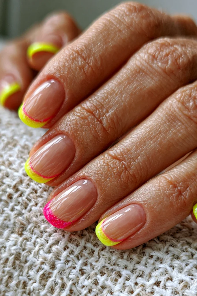 11 French Tip Nails Ideas 7 Neon Summer French Tips
