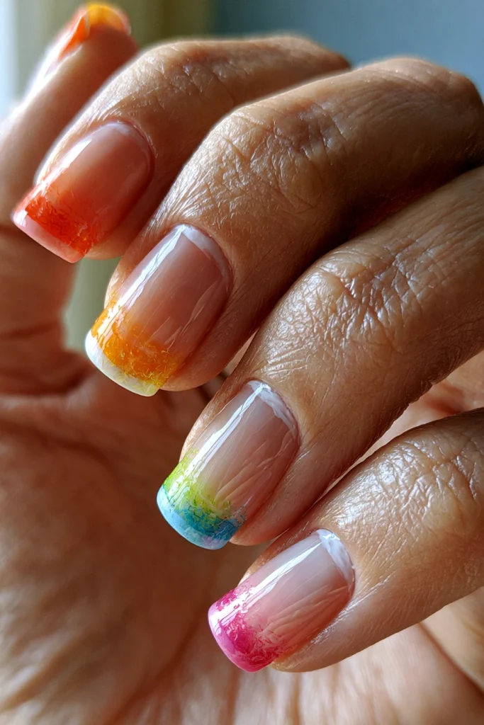 8 Colored French Tip Nails Ideas 5 Ombre Colored French Tips
