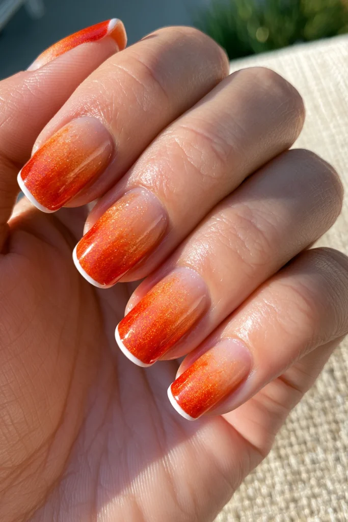 10 Orange French Tip Nails Ideas 5 Orange Ombre French Tips