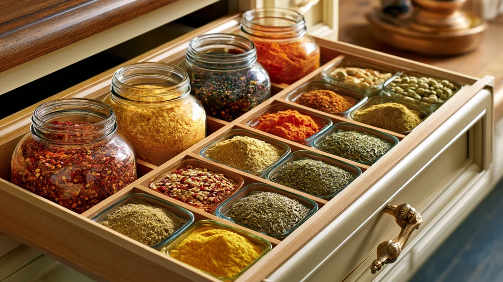 8 Gorgeous Kitchen Cabinets Ideas 4 Organize with Dedicated Spice Drawers