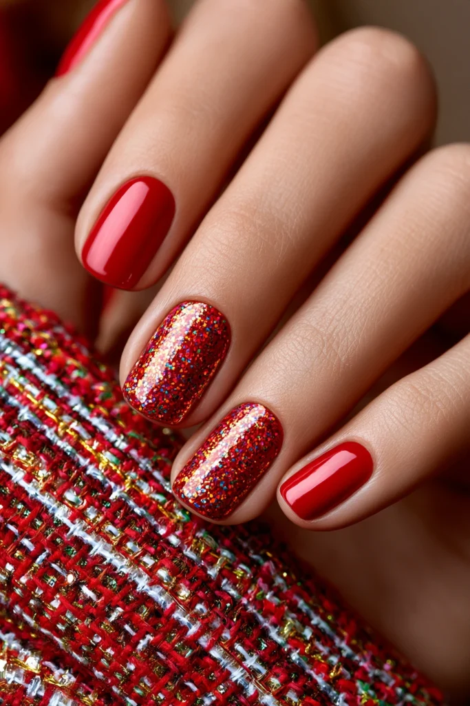 9 Red Almond Nails Ideas 9 Party Ready Red Glitter Nails
