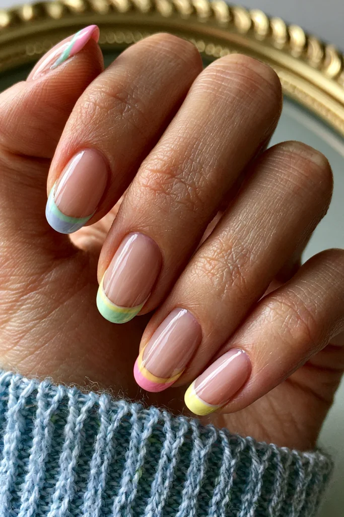 11 French Tip Nails Ideas 11 Pastel Rainbow French Tips