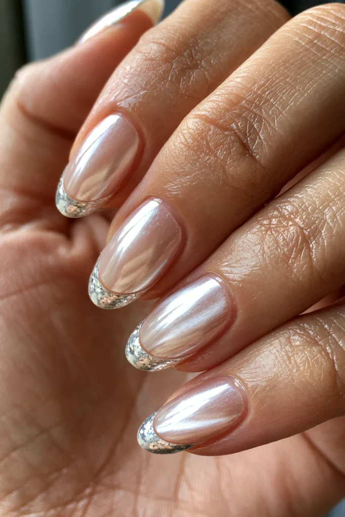 11 Cat Eye French Tip Nails Ideas 12 Pearl Cat Eye French Tip Nails