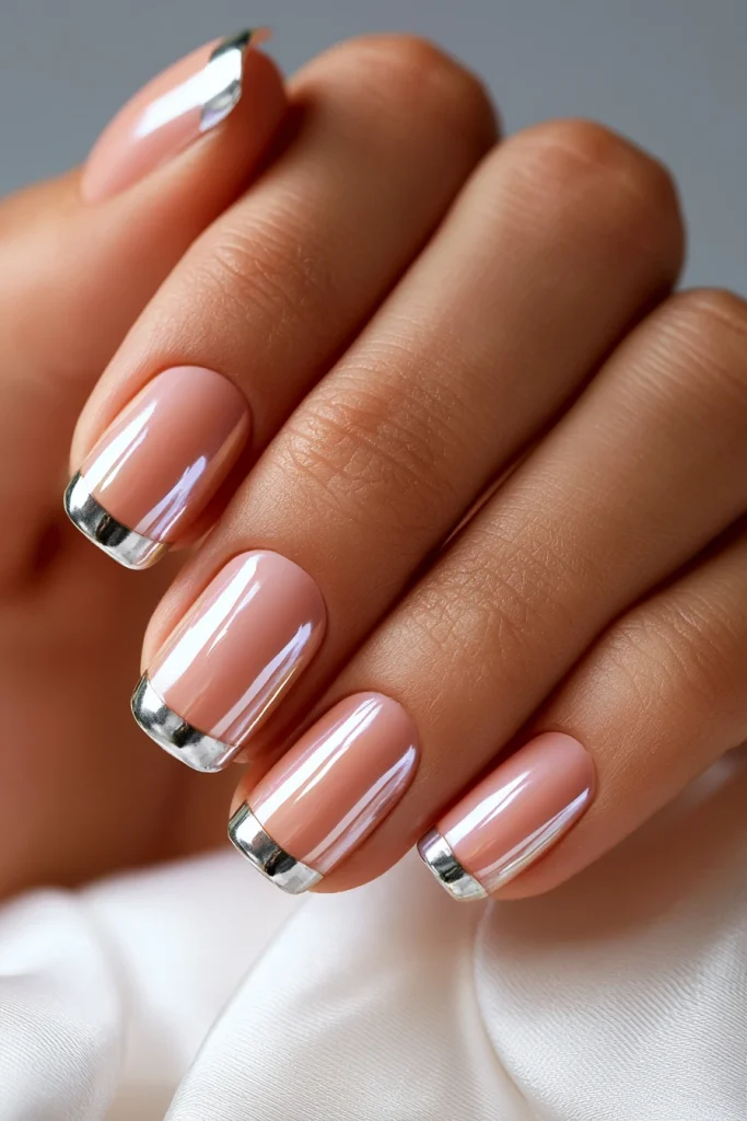 10 French Tip Chrome Nails Ideas 6 Pink Chrome French Tips