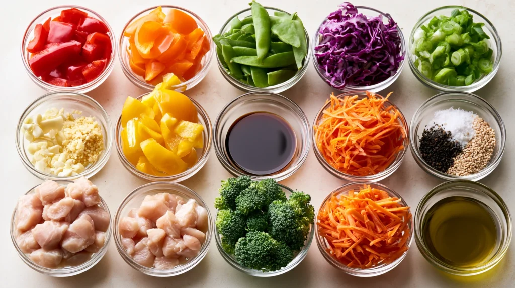 Rainbow Chicken Stir Fry Recipe - Easy & Healthy Dinner Idea 3 Rainbow Chicken Stir Fry