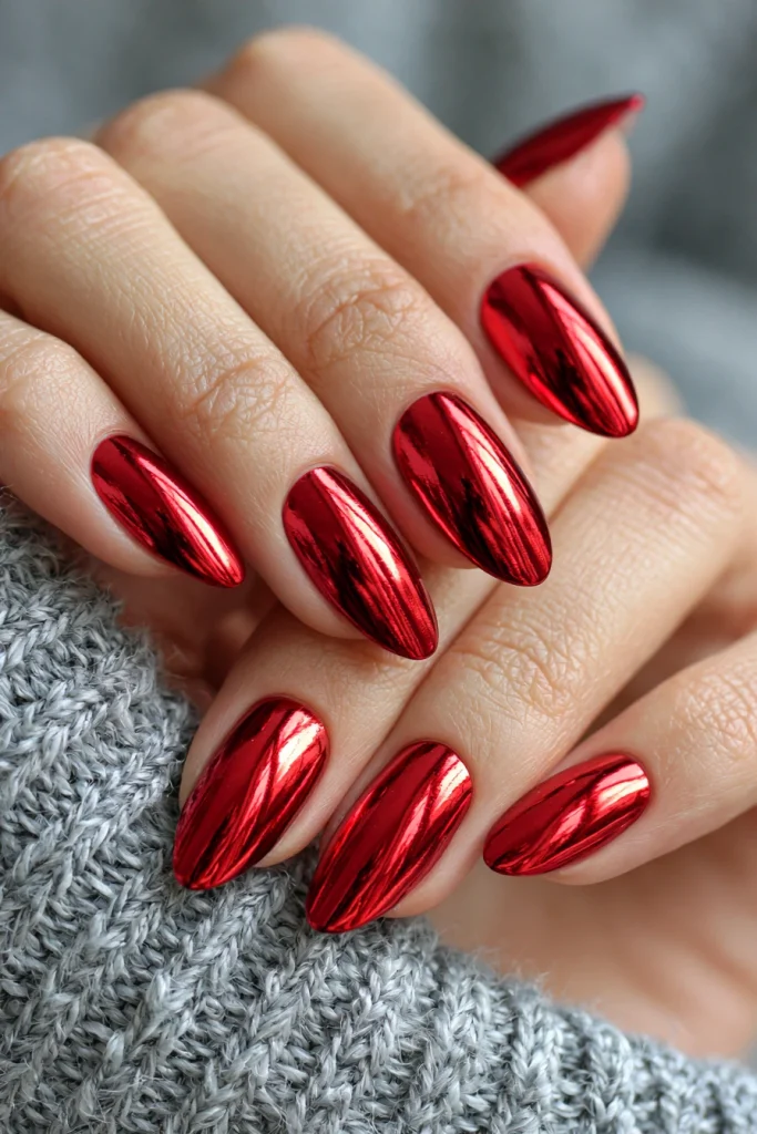 9 Famous Red Prom Nails Ideas 6 Red Chrome Prom Nails