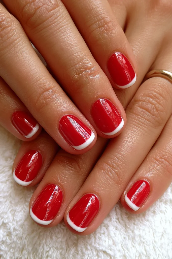 10 Famous Red Gel Nails Ideas 7 Red French Tip Gel Nails
