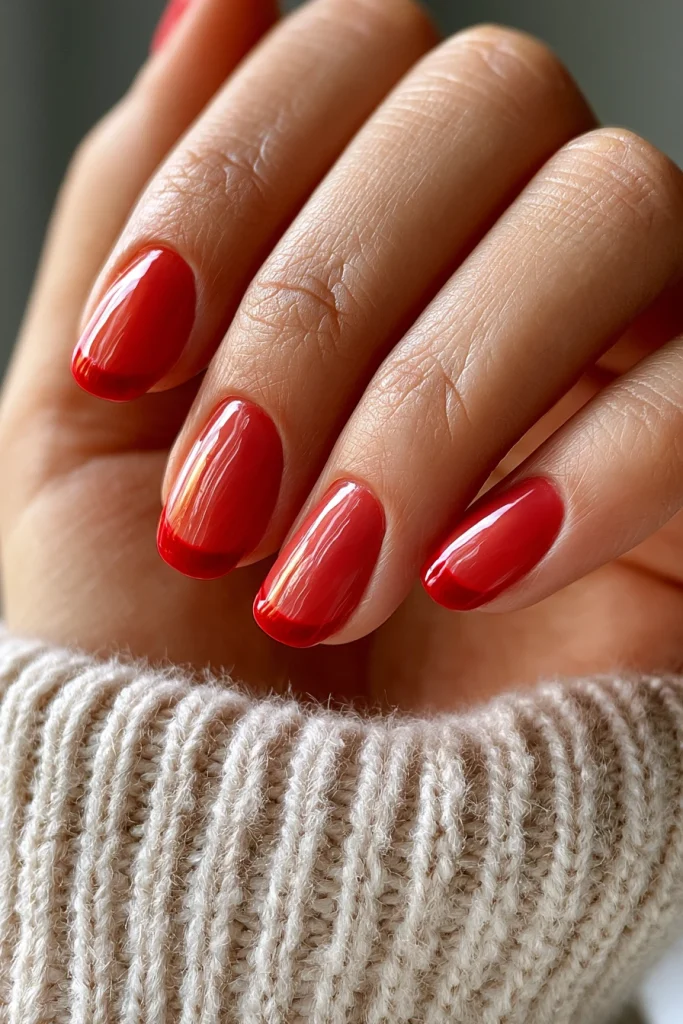 8 Summer Red Nails Ideas 3 Red French Tip Nails 1