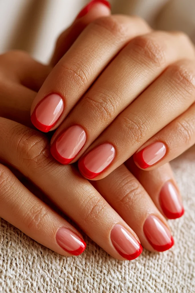 8 Short Red Nails Ideas 4 Red French Tips on Short Nails