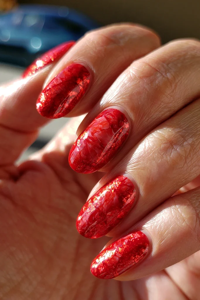 13 Red Nails Inspo Ideas 13 Red Marble Nail Art