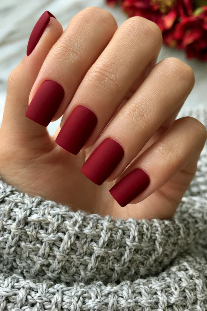 8 Summer Red Nails Ideas 8 Red Nails with Gold Foil 1