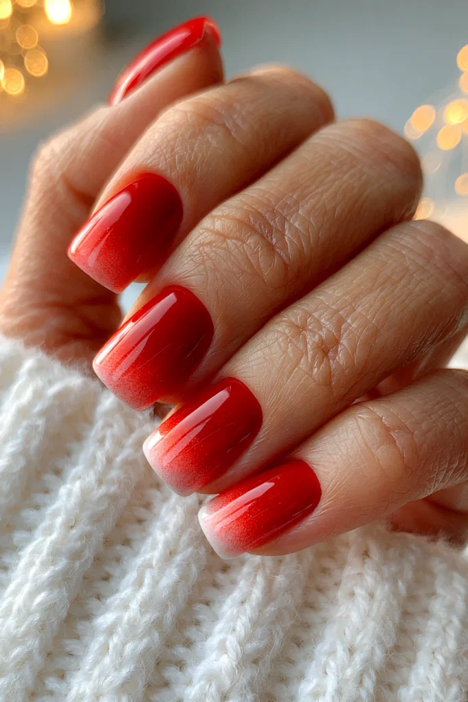 10 Special Red Square Nails Ideas 7 Red Ombre Square Nails