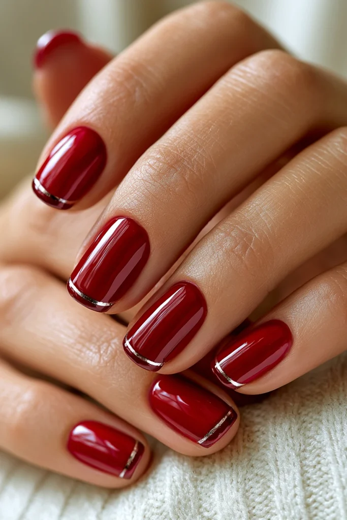 8 Red Wine Nails Ideas 5 Red Wine French Tips