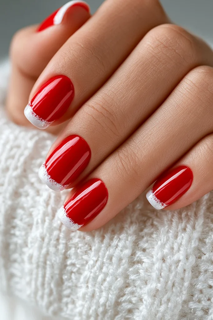 12 White French Tip Nails with Design Ideas 7 Red and White French Tip Nails