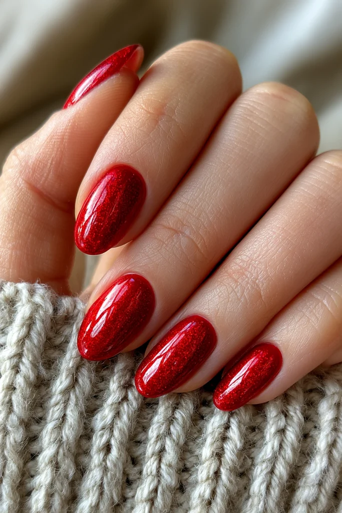 8 Short Red Nails Ideas 3 Short Almond Red Gel Nails