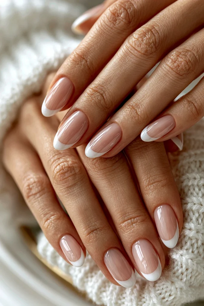 10 White French Tip Nails Ideas 3 Short White French Tip Almond Nails