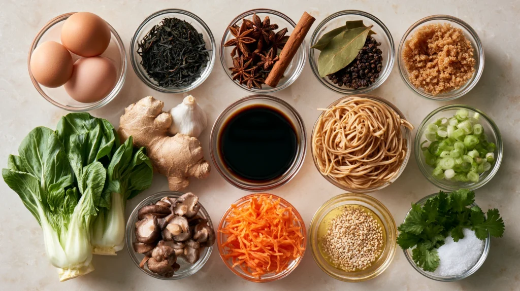 Tea Eggs with Asian Noodles Recipe - Easy Homemade 2 Tea Eggs with Asian Noodles