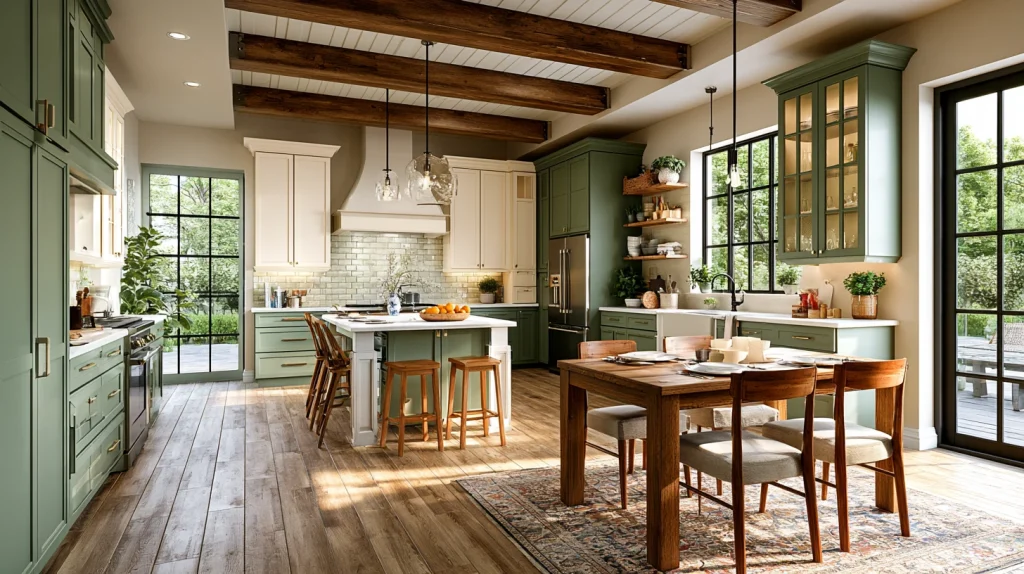 9 Famous Kitchen Cabinet Color Ideas 10 Two Tone Green and White Cabinets