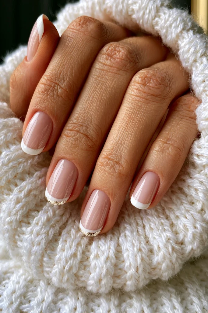 10 White French Tip Nails Ideas 4 White French Tips on Round Nails